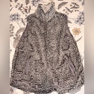 Thread & Supply Charcoal and Cream Sherpa Vest